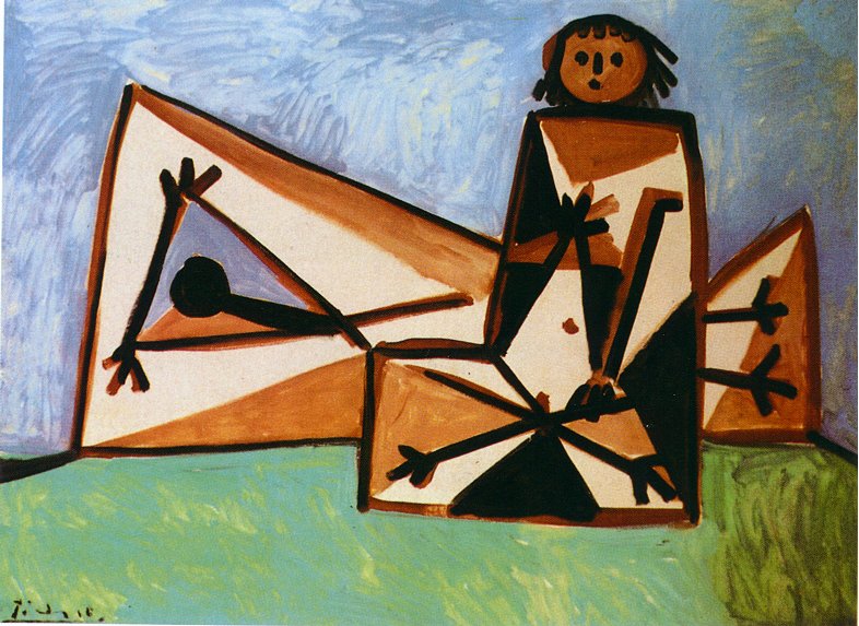 Picasso Man and woman on the beach 1956